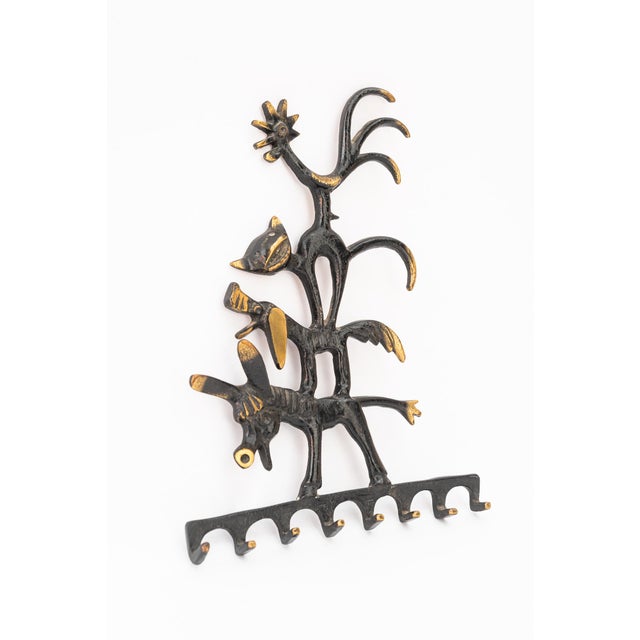 1950s Vintage Austrian Brass Key Hanger by Walter Bosse, 1950 For Sale - Image 5 of 12