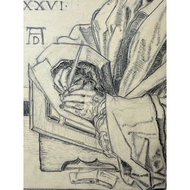 Original Antique Scholar Desiderius Erasmus of Rotterdam Pencil Drawing Sketch For Sale In New York - Image 6 of 12
