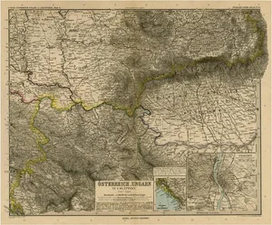 Antique Map of Eastern Europe, 1890