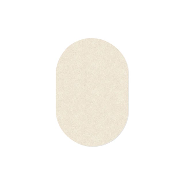 White Oval Plain Rug from Marqqa For Sale