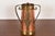 A gorgeous Arts & Crafts period Russian three-handled hammered copper and brass large vase with applied stylized flowers...