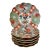 This set of 5 Arita Imari fan-shaped salad lunch plates features a scalloped design and vibrant multicolor porcelain...