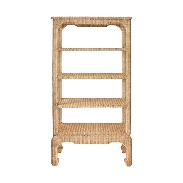 Matthew Izzo Home - Cavalier Ming Style Woven Rattan Five Shelf Etagere For Sale - Image 9 of 9