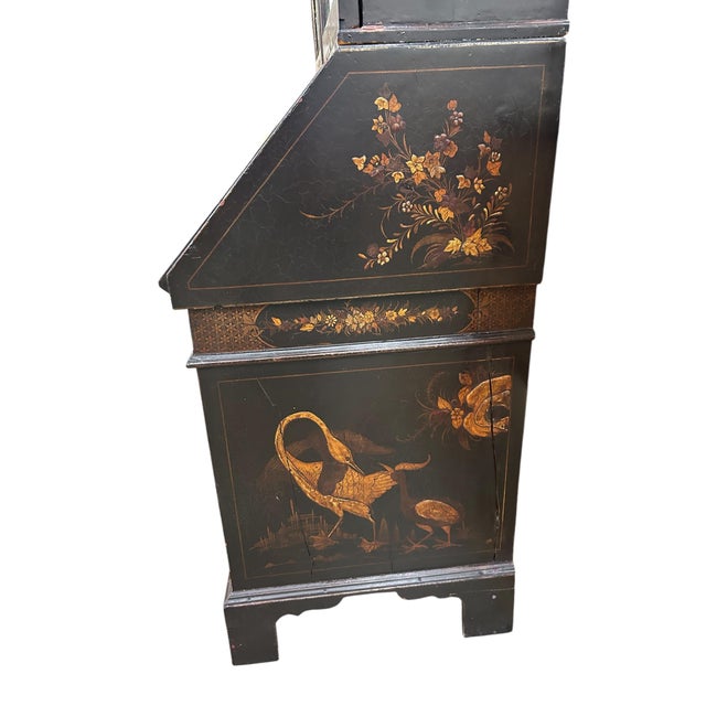 Early 18th Century Queen Anne Japan Secretary Bookcase For Sale - Image 11 of 14