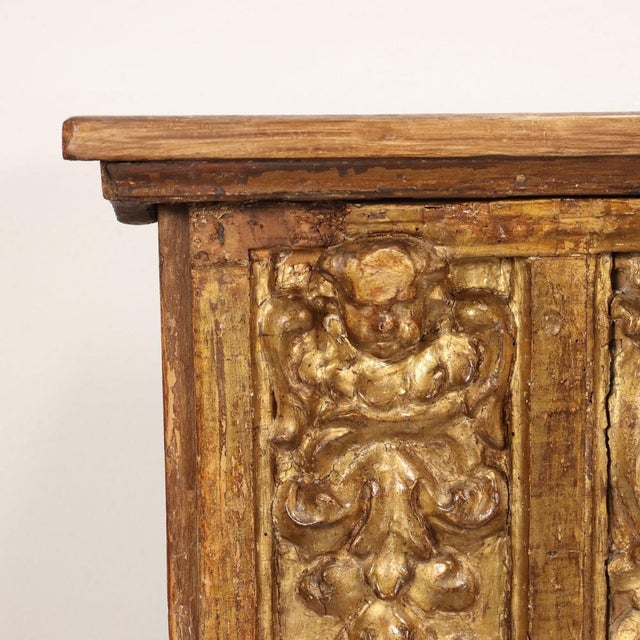 19th Century Carved and Gilded Wood Bench, Italy For Sale - Image 4 of 16