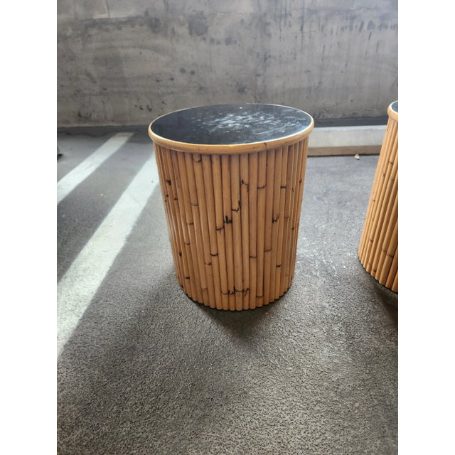 1970s Godfather Rattan Round Occasional Tables - Set of 3 For Sale In Miami - Image 6 of 13