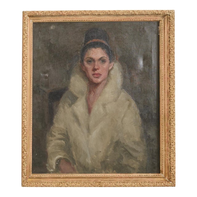 Mid-Century Modern Italian School Portrait of a Lady For Sale