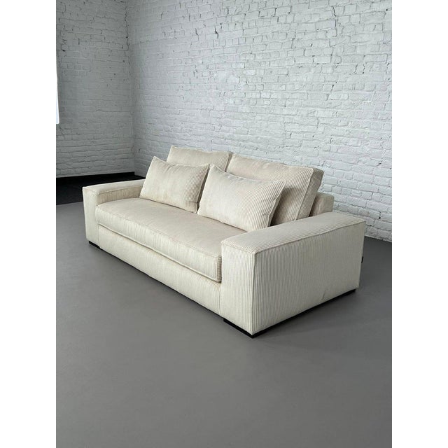 Two-Seater Sofa in Beige Velvet For Sale - Image 18 of 18