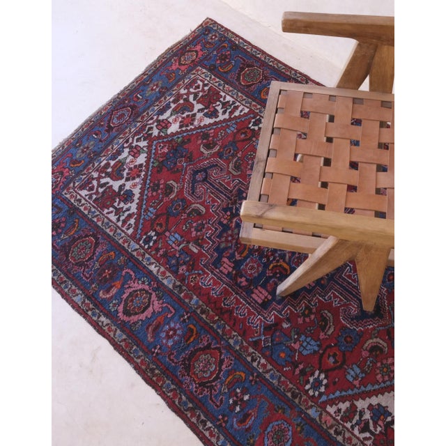 Textile Vintage Persian Wool Rug - 6.7 X 4.43 Ft For Sale - Image 7 of 8