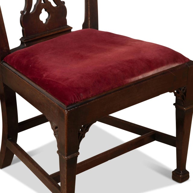 Wood Set of Antique Mahogany Side Chairs, 1760 For Sale - Image 7 of 9