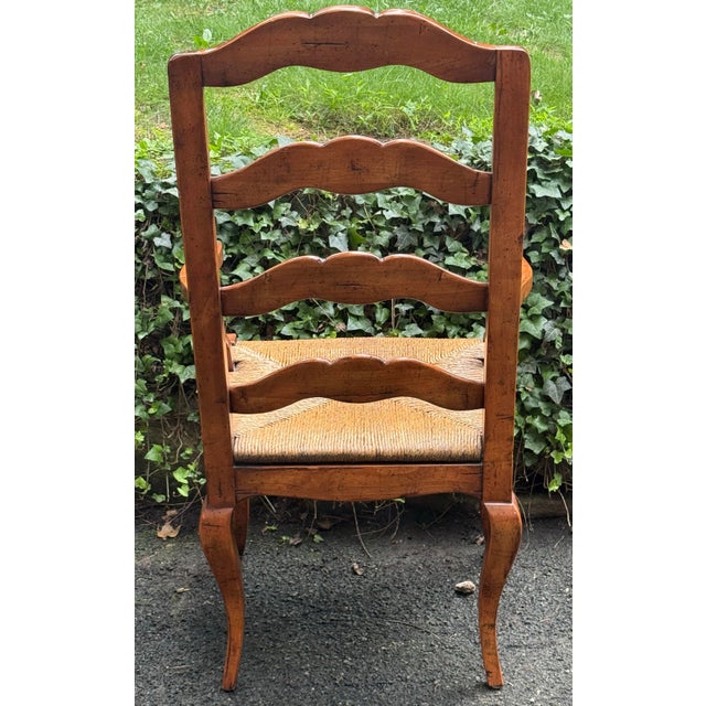Pair of Rustic French Rush Seat Armchairs - Attributed to Guy Chaddock For Sale In New York - Image 6 of 12