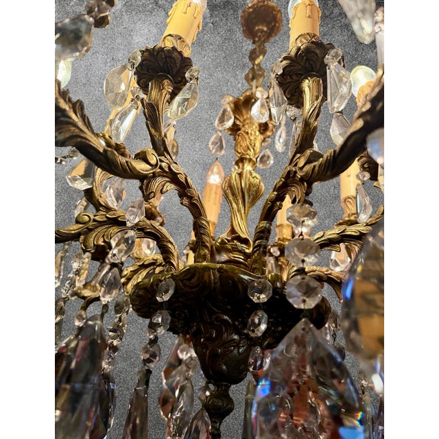 Antique French Louis XV Crystal Chandelier, 1890s For Sale - Image 12 of 16