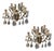 Large Bronze and Crystal Wall Sconces, Italy, 1950s, Set of 2 For Sale