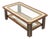 Mid-Century Modern Rectangular Coffee Table in Leather and Glass, 1970s For Sale