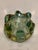 Mid-Century Green & Turquoise Sculptural Art Glass Bowl For Sale - Image 9 of 9