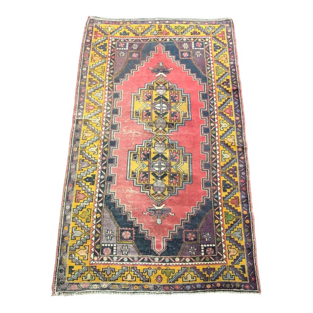 Vintage Turkish Anatolian Handmade Multicolor Rug For Sale