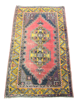 Vintage Turkish Anatolian Handmade Multicolor Rug