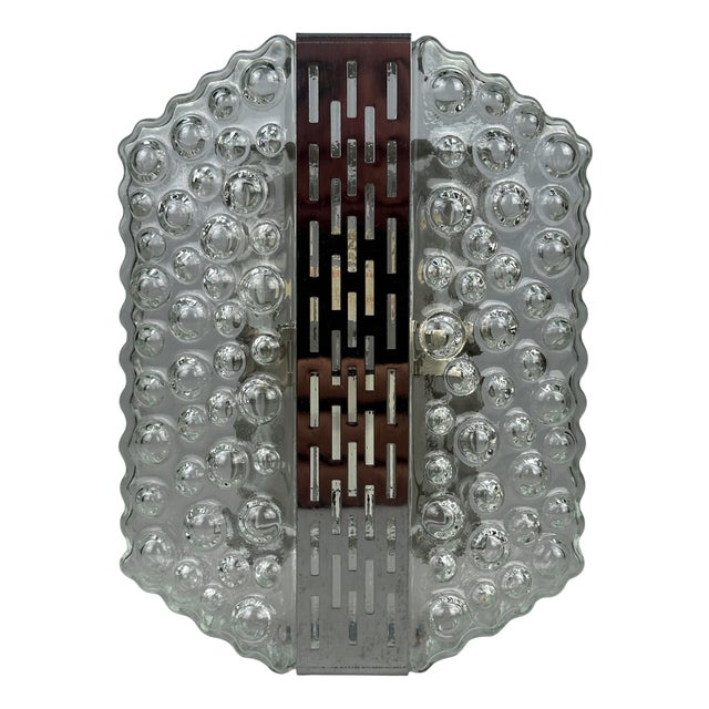 Space Age Chrome and Glass Bubble Wall Lamp from Hustadt Leuchten, 1960s For Sale