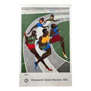 Jacob Lawrence, Olympic Games Munich Poster, 1972, Screen Print For Sale