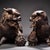 Bronze Pair of Antique Gilt Bronze Guardian Lion Figurines, 7400g Total, High Relief For Sale - Image 8 of 10