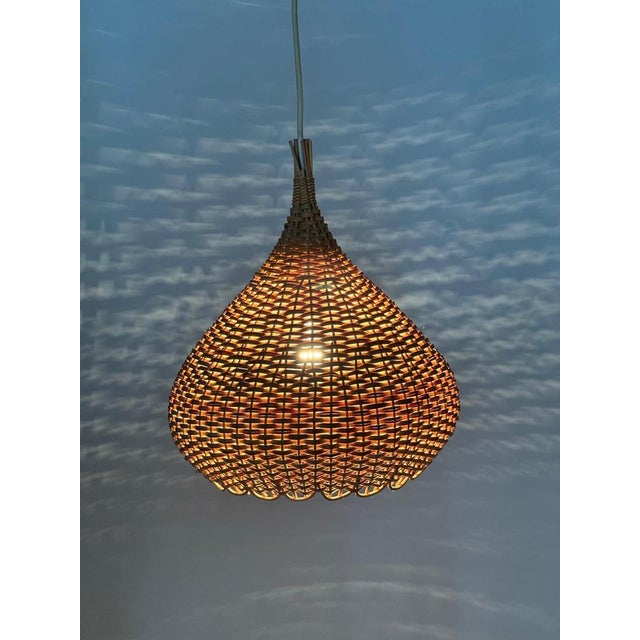 Mid-Century Modern Wicker Pendant Lamp, 1960s For Sale - Image 3 of 18