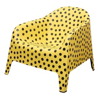 Mid 20th Century Yellow Black Dot Chair For Sale