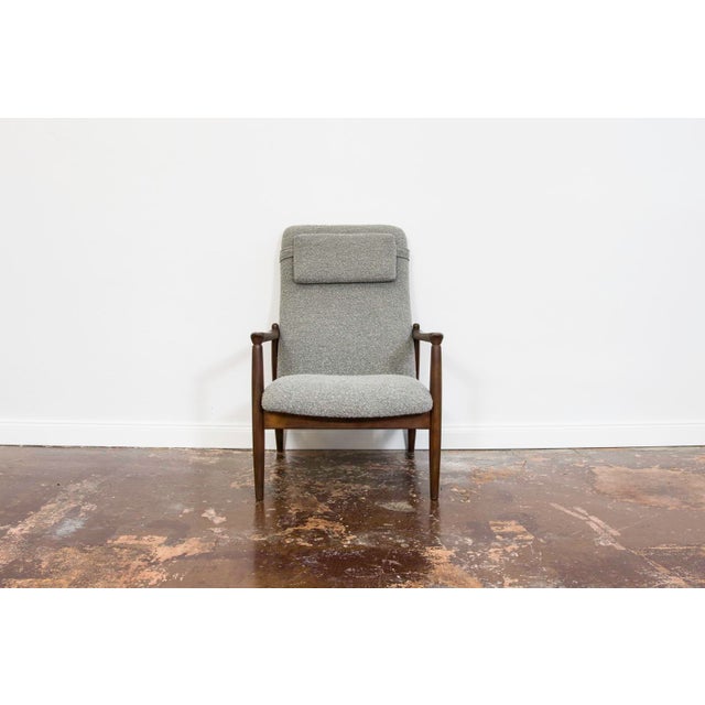 1960s Mid-Century Modern High Back Lounge Chair by Edmund Homa, Poland, 1960s For Sale - Image 5 of 14