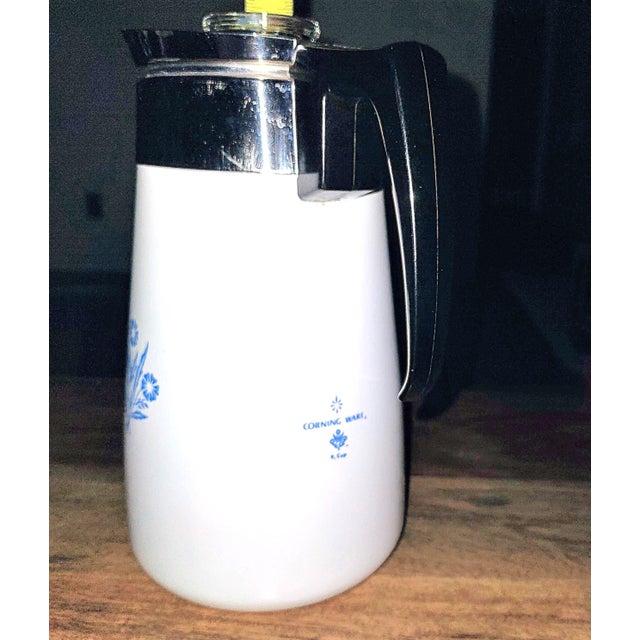 Mid 20th Century Mid 20th Century Mid Century Modern Corning Ware Cornflower 9 Cup Stovetop Percolator For Sale - Image 5 of 8