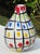 Vintage 11” Graphic Grid Pattern Art Glass Vase For Sale In Naples, FL - Image 6 of 11