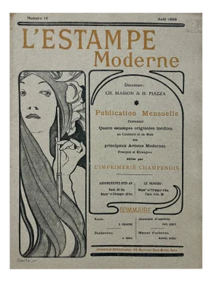 Alphonse Mucha, Cover for l'Estampe Moderne, August 1898, Lithograph
