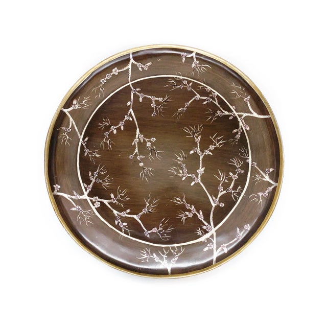 Vintage Oversized Decorative Hand Painted Wooden Japanese Bowl For Sale - Image 4 of 4