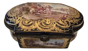 Antique Sevres Museum 24k Gold Porcelain Jewel Box
