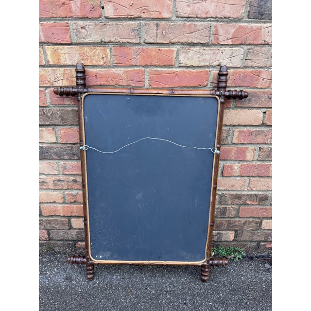 Chinoiserie 19th Century Bamboo Mirror For Sale - Image 3 of 6