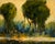 Contemporary Trees by the Pond at Sunset - Landscape in Acrylic on Artist's Board by Bobbi Doyle-Maher For Sale - Image 3 of 8