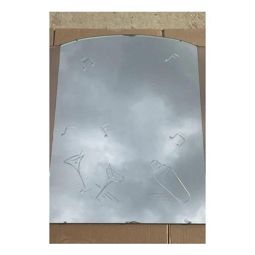 Large French Art Deco Amber Peach Bevelled Wall Mirror, 1930s For Sale - Image 4 of 13