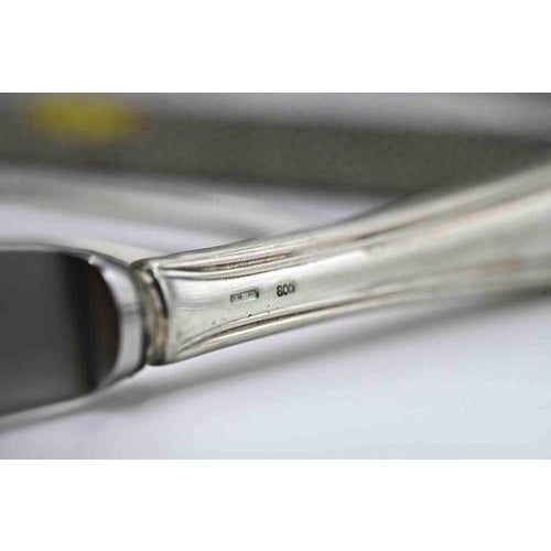 Italian 800 Silver Child's Cutlery Set in Case, Mid-20th Century, Set of 3 For Sale - Image 3 of 6