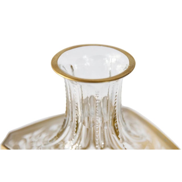 Gold French Saint Louis Crystal Thistle Whiskey Carafe For Sale - Image 8 of 9