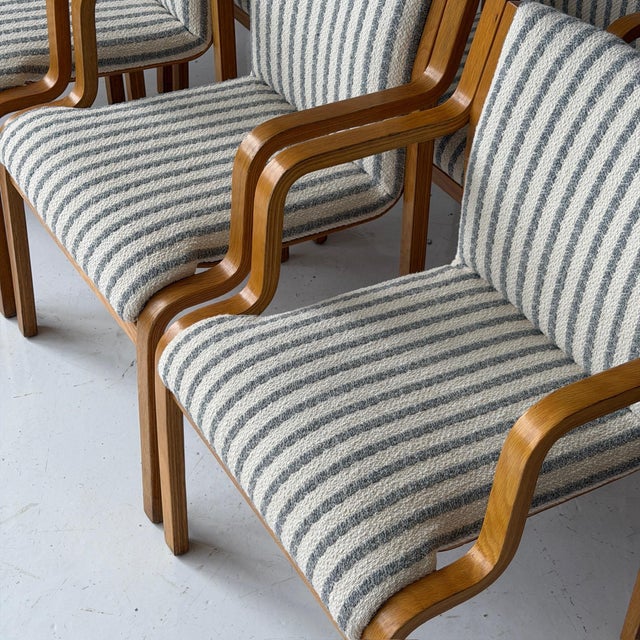Mid-Century Modern 1980s Finnish Bentwood Striped Armchairs by Stendig For Sale - Image 3 of 12