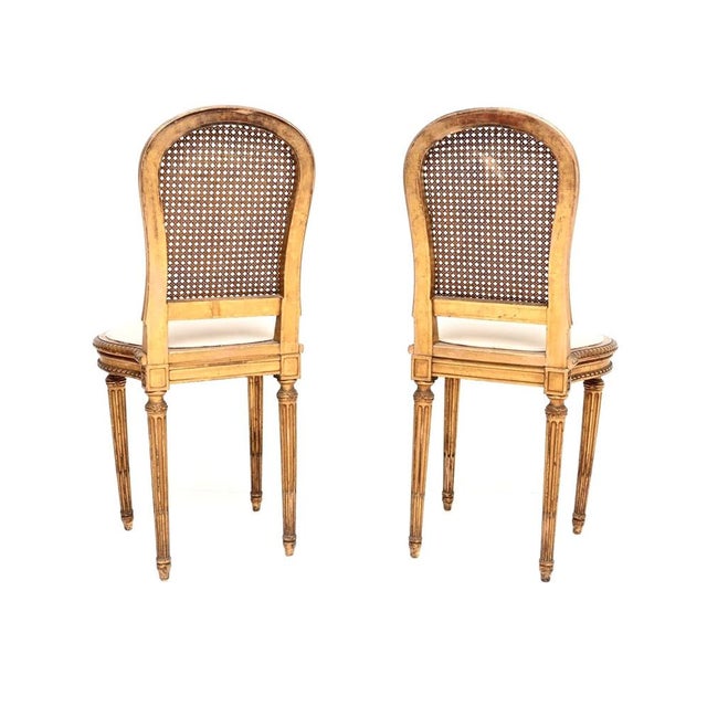 Antique French Gilt Wood Side Chairs, 1890, Set of 2 For Sale - Image 3 of 11