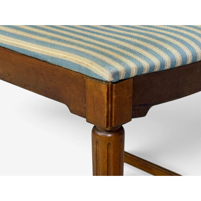 Brown Scandinavian Modern, Six Dining Chairs, Beech, Fabric, Scandinavia, 1900s For Sale - Image 8 of 13