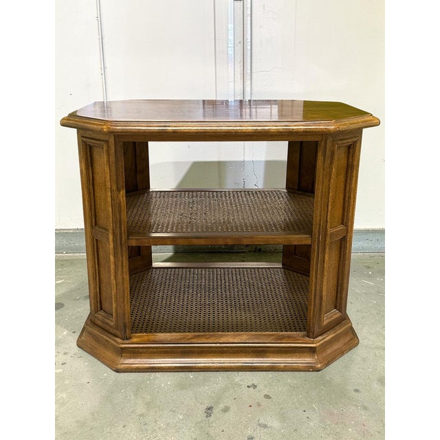 Late 20th Century Ethan Allen Caned Manor Side Table For Sale In New York - Image 6 of 12