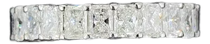 3.77 Ct Platinum Radiant Eternity Band Size 6.5