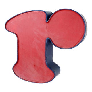 1970s Vintage Industrial Channel Letter Signage R Made in Romania For Sale