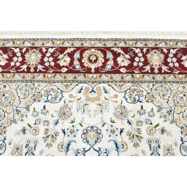 Textile Fine Nain Rug 6’1” X 9’2” White Wool Traditional Hand-Knotted Oriental Carpet For Sale - Image 7 of 15