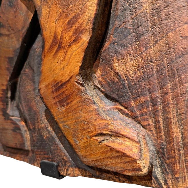 American Folk Art Carved Wood Labrador Panel on Custom Wall Mount For Sale - Image 11 of 11