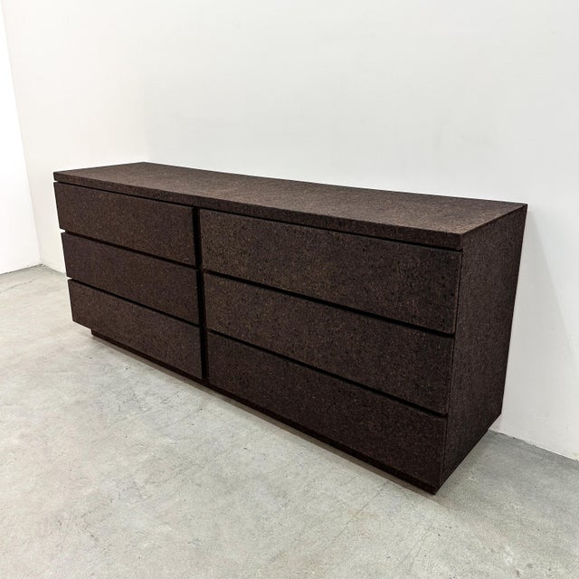 Wood Vintage Mid Century Modern Cork Dresser 1970s 1980s For Sale - Image 7 of 11