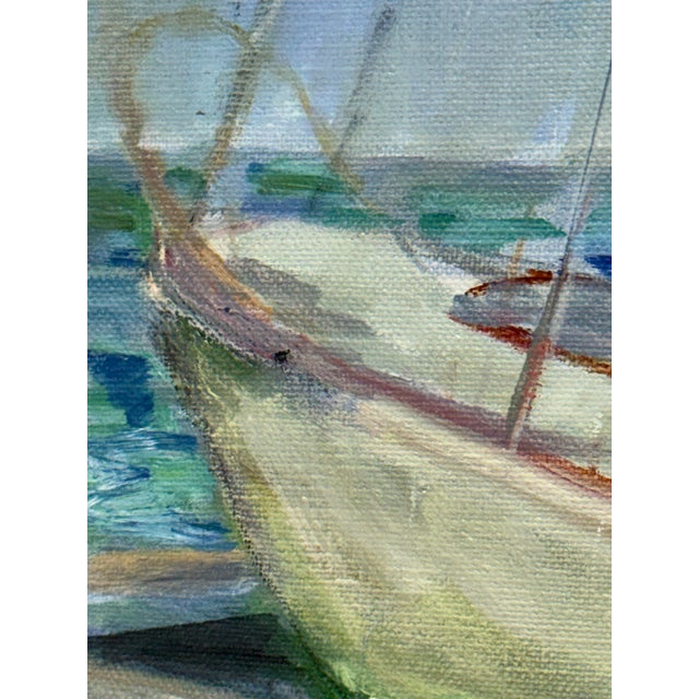 B. Bergman Acrylic on Canvas Boat Nautical Painting, Circa 1983 For Sale In San Francisco - Image 6 of 12