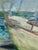 B. Bergman Acrylic on Canvas Boat Nautical Painting, Circa 1983 For Sale In San Francisco - Image 6 of 12