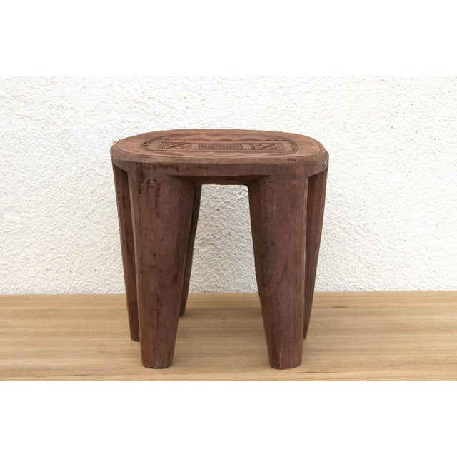 Wood Handcarved Wooden Nupe Stool For Sale - Image 7 of 9