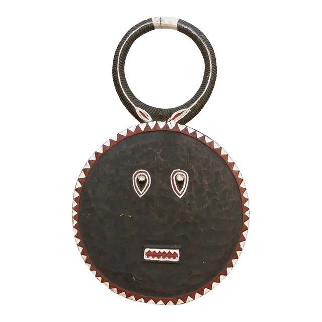 Elegant Painted Black Goli Mask For Sale